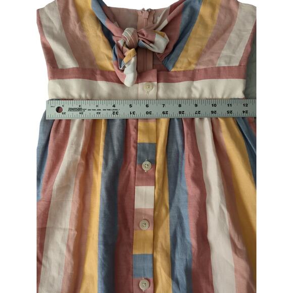 Madewell Women's Tie-Front Cutout Dress in Sherbet Stripe Dress Size 00 - Picture 5 of 10